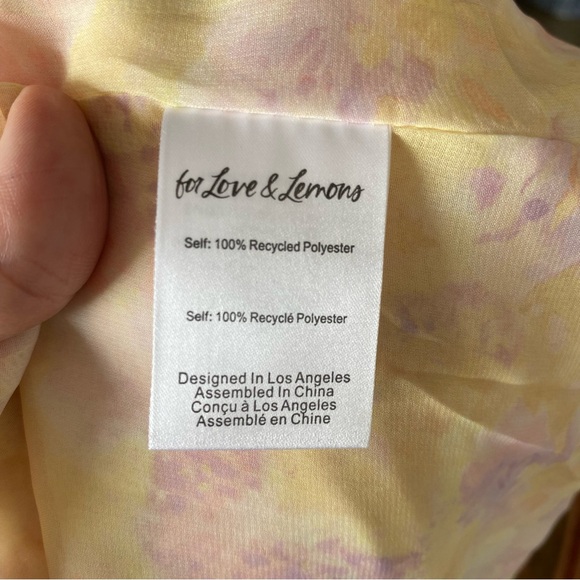 $198 NWT For Love And Lemons “Elita” Floral Mini Dress Sz Small - Picture 11 of 11